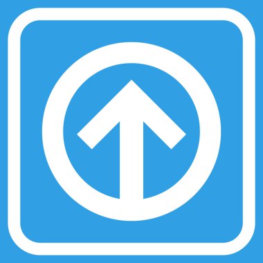 Yön yukarı vektör simgesi bir çerçeve içinde