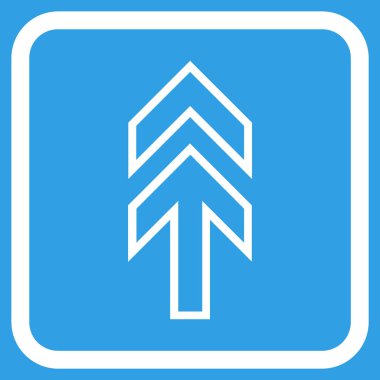 Yön yukarı vektör simgesi bir çerçeve içinde