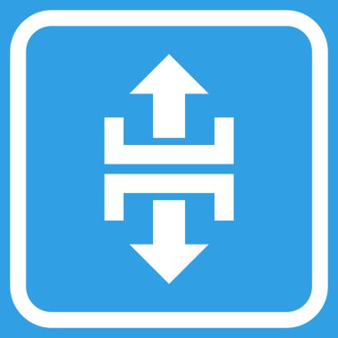 Düşey yönde vektör simgesi bir çerçeve içinde bölmek