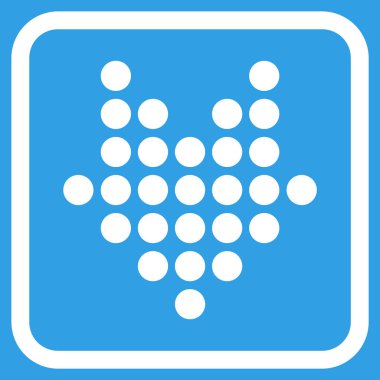 Vektör simgesi bir çerçeve içinde aşağı noktalı ok