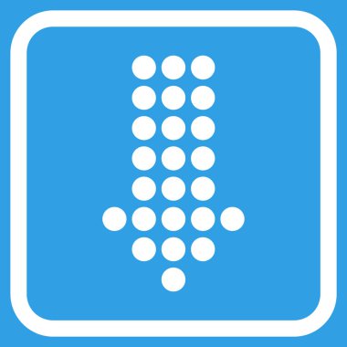 Vektör simgesi bir çerçeve içinde aşağı noktalı ok