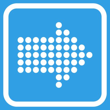 Noktalı ok doğru vektör simgesi bir çerçeve içinde