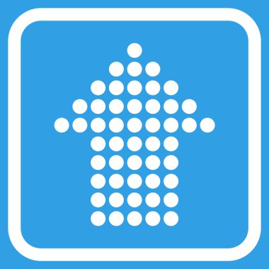 Vektör simgesi bir çerçeve içinde yukarı noktalı ok