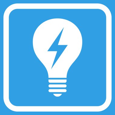 Elektrikli ampul vektör simgesi bir çerçeve içinde
