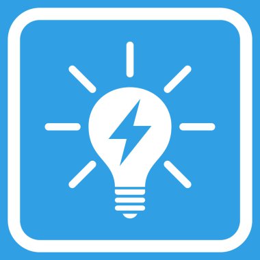 Elektrik ışık ampul vektör simgesi bir çerçeve içinde