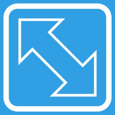 Exchange çapraz vektör simgesi bir çerçeve içinde