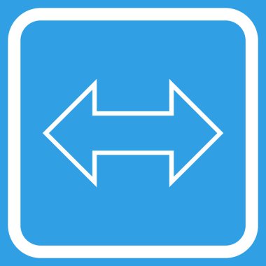Exchange yatay vektör simgesi bir çerçeve içinde