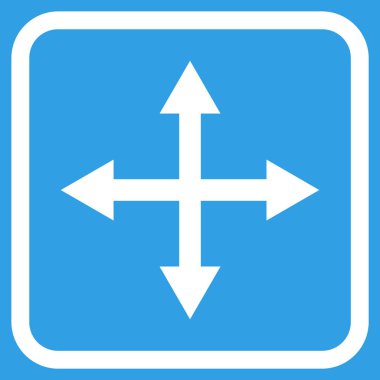 Genişletin okları vektör simgesi bir çerçeve içinde