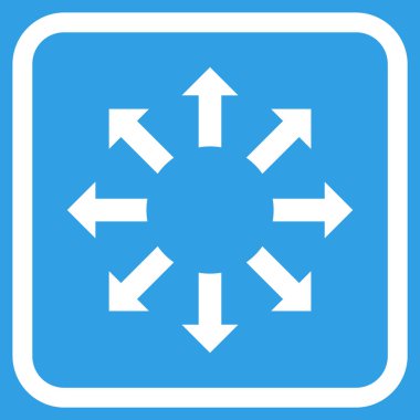 Genişletin okları vektör simgesi bir çerçeve içinde