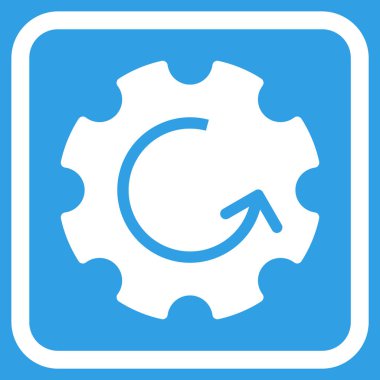 Dişli döndürme vektör simgesi bir çerçeve içinde