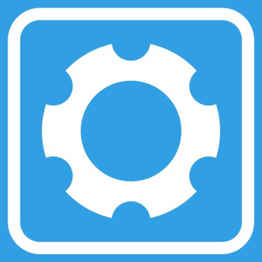 Dişli vektör simgesi bir çerçeve içinde