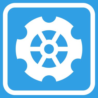 Dişli vektör simgesi bir çerçeve içinde