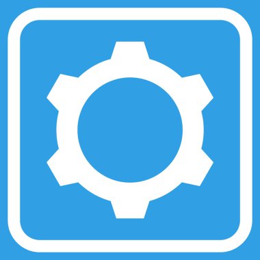 Dişli vektör simgesi bir çerçeve içinde