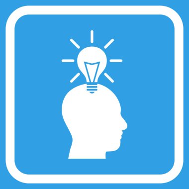 Dahi ampul vektör simgesi bir çerçeve içinde