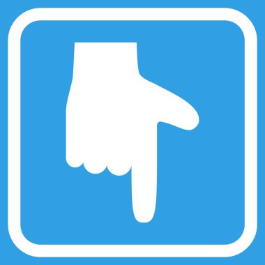 Vektör simgesi bir çerçeve içinde aşağı el işaretçisi