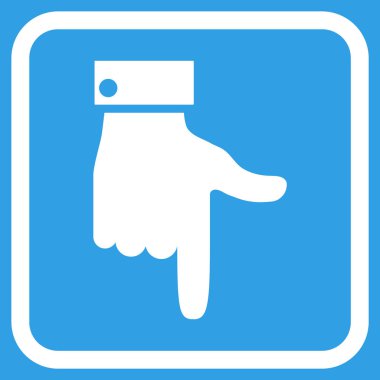 Vektör simgesi bir çerçeve içinde aşağı el işaretçisi