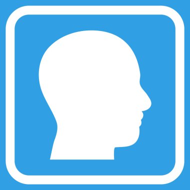 Kafa vektör simgesi bir çerçeve içinde profil