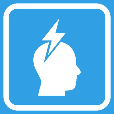 Baş ağrısı vektör simgesi bir çerçeve içinde