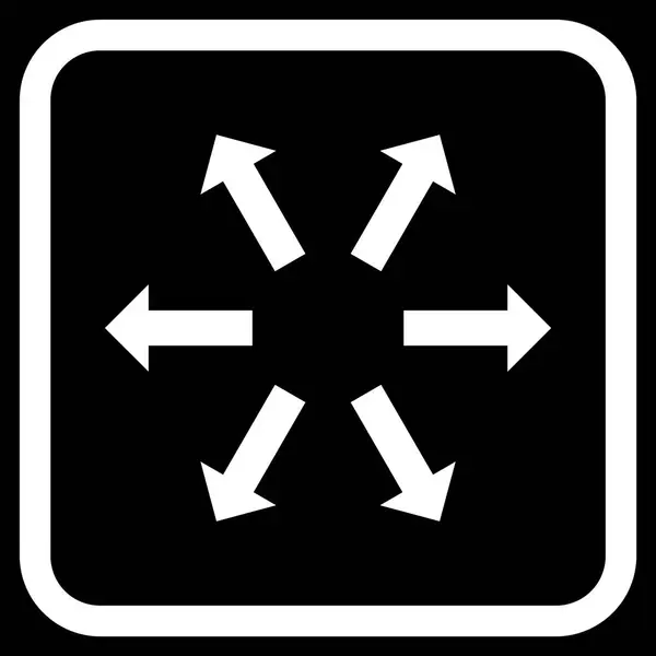 Icona vettoriale delle frecce radiali in una cornice — Vettoriale Stock