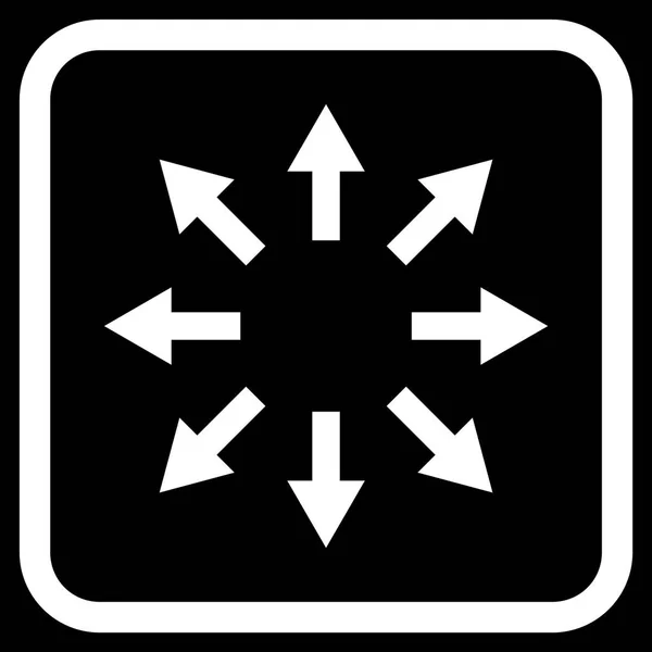 Radiale Pfeile Vektor-Symbol in einem Rahmen — Stockvektor