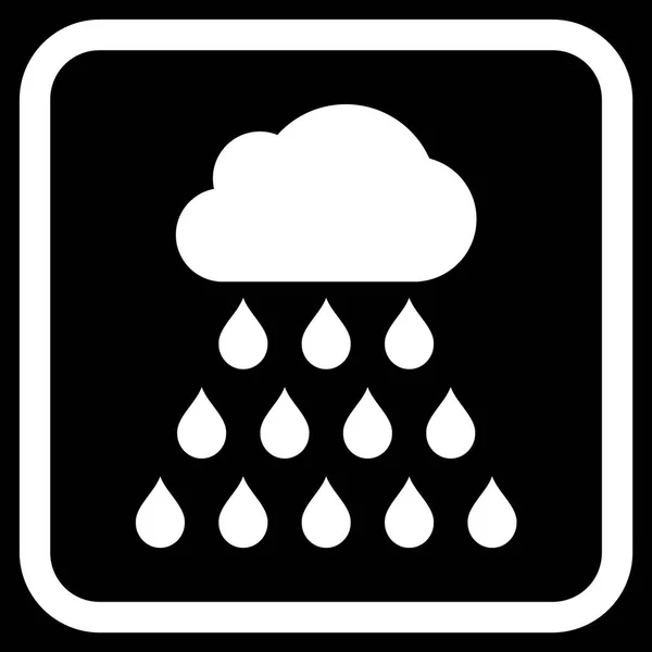 Icono del vector de la nube de lluvia en un marco — Vector de stock