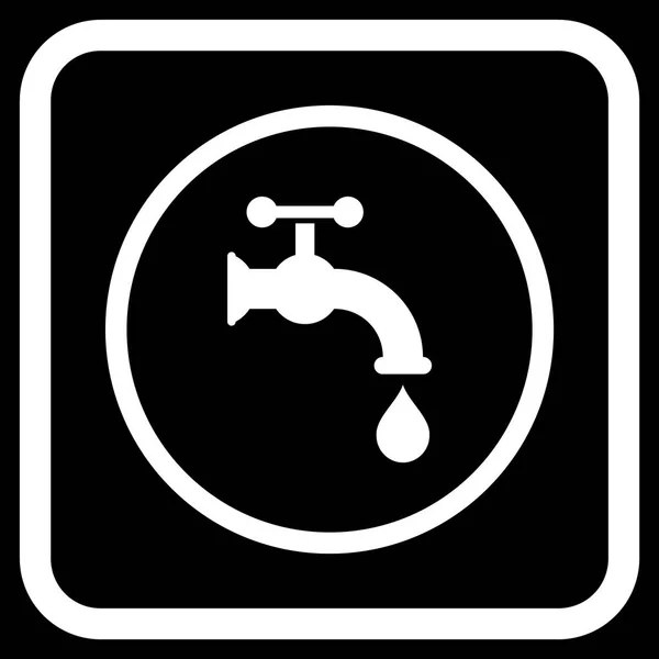 Ícone de vetor de torneira de água em um quadro —  Vetores de Stock