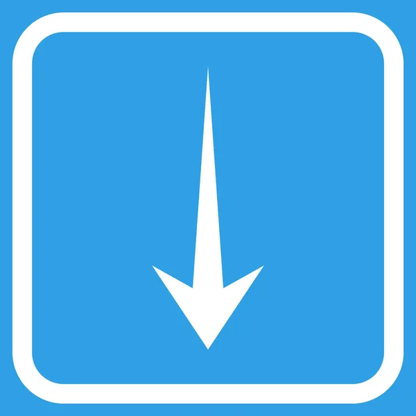 Freccia giù vettoriale icona in un frame — Vettoriale Stock