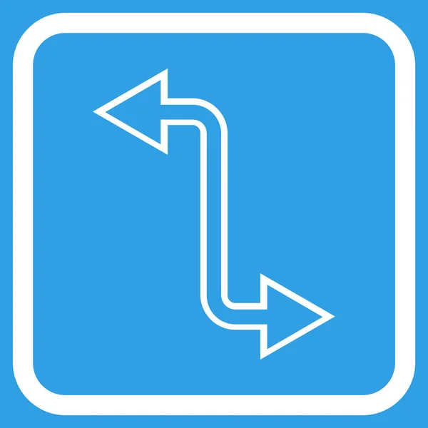 Gekrümmtes Austauschpfeil-Vektor-Symbol in einem Rahmen — Stockvektor