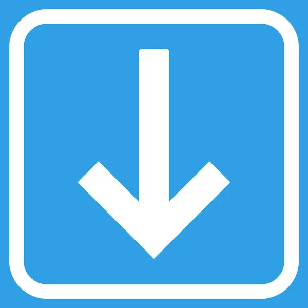 Ícone do vetor de seta para baixo em um quadro —  Vetores de Stock
