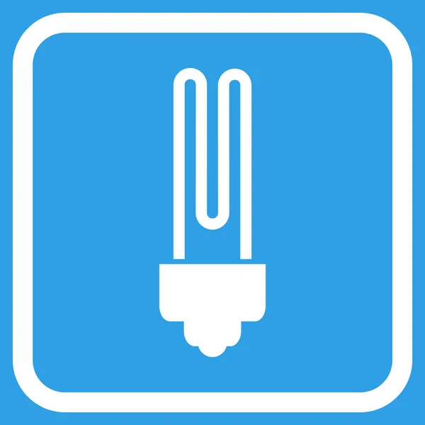 Fluorescent Bulb Vector Icon In a Frame — Stock Vector