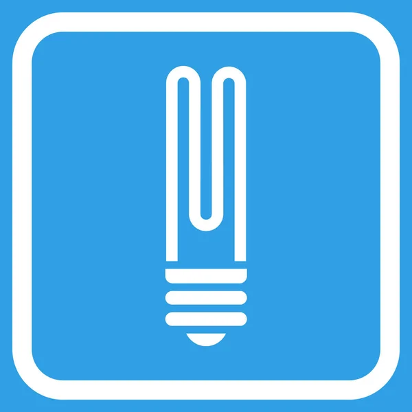Icona vettoriale a lampadina fluorescente in una cornice — Vettoriale Stock