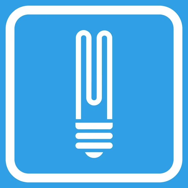 Fluorescent Bulb Vector Icon In a Frame — Stock Vector