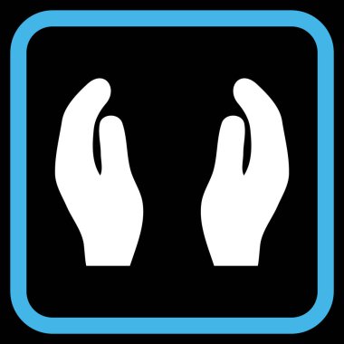 Alkış eller vektör simgesi bir çerçeve içinde