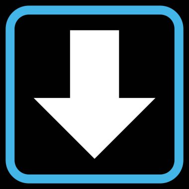 Vektör simgesi bir çerçeve içinde aşağı ok