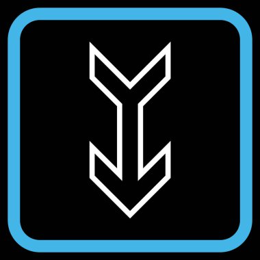 Vektör simgesi bir çerçeve içinde aşağı ok