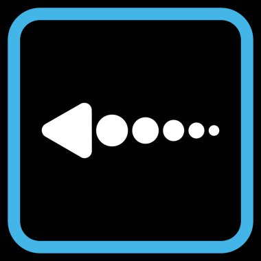 Ok sol vektör simgesi bir çerçeve içinde