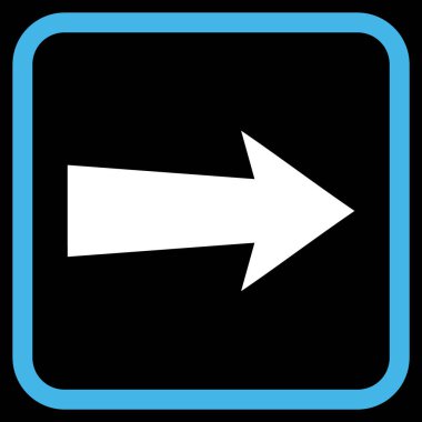 Ok sağ vektör simgesi bir çerçeve içinde