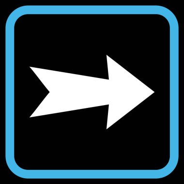 Ok sağ vektör simgesi bir çerçeve içinde