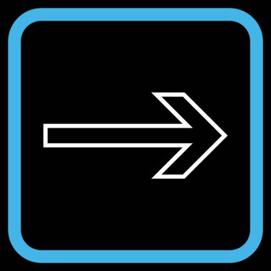 Ok sağ vektör simgesi bir çerçeve içinde