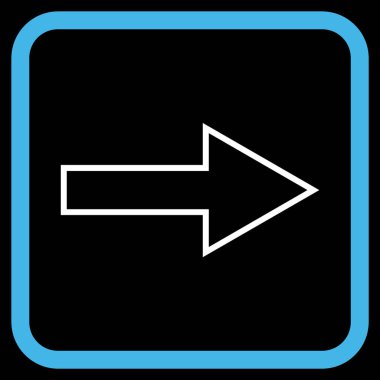 Ok sağ vektör simgesi bir çerçeve içinde