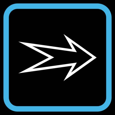 Ok sağ vektör simgesi bir çerçeve içinde