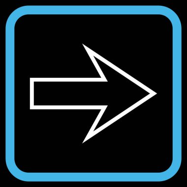 Ok sağ vektör simgesi bir çerçeve içinde