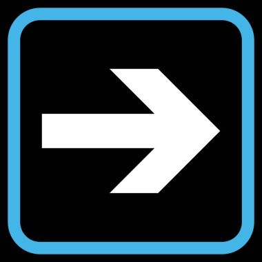 Ok sağ vektör simgesi bir çerçeve içinde