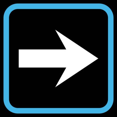 Ok sağ vektör simgesi bir çerçeve içinde