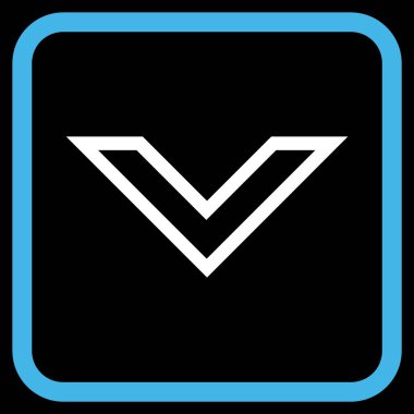 Vektör simgesi bir çerçeve içinde aşağı ok ucu