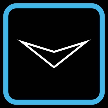 Vektör simgesi bir çerçeve içinde aşağı ok ucu