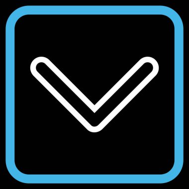 Vektör simgesi bir çerçeve içinde aşağı ok ucu