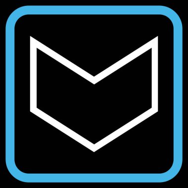 Vektör simgesi bir çerçeve içinde aşağı ok ucu