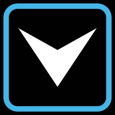 Vektör simgesi bir çerçeve içinde aşağı ok ucu