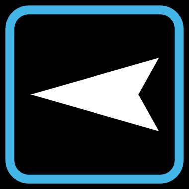 Ok ucu sol vektör simgesi bir çerçeve içinde